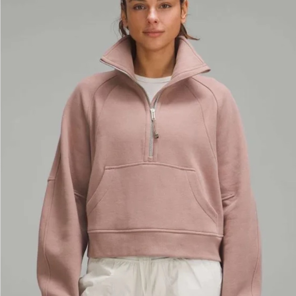 Women's Pink Half-Zip Sweatshirt